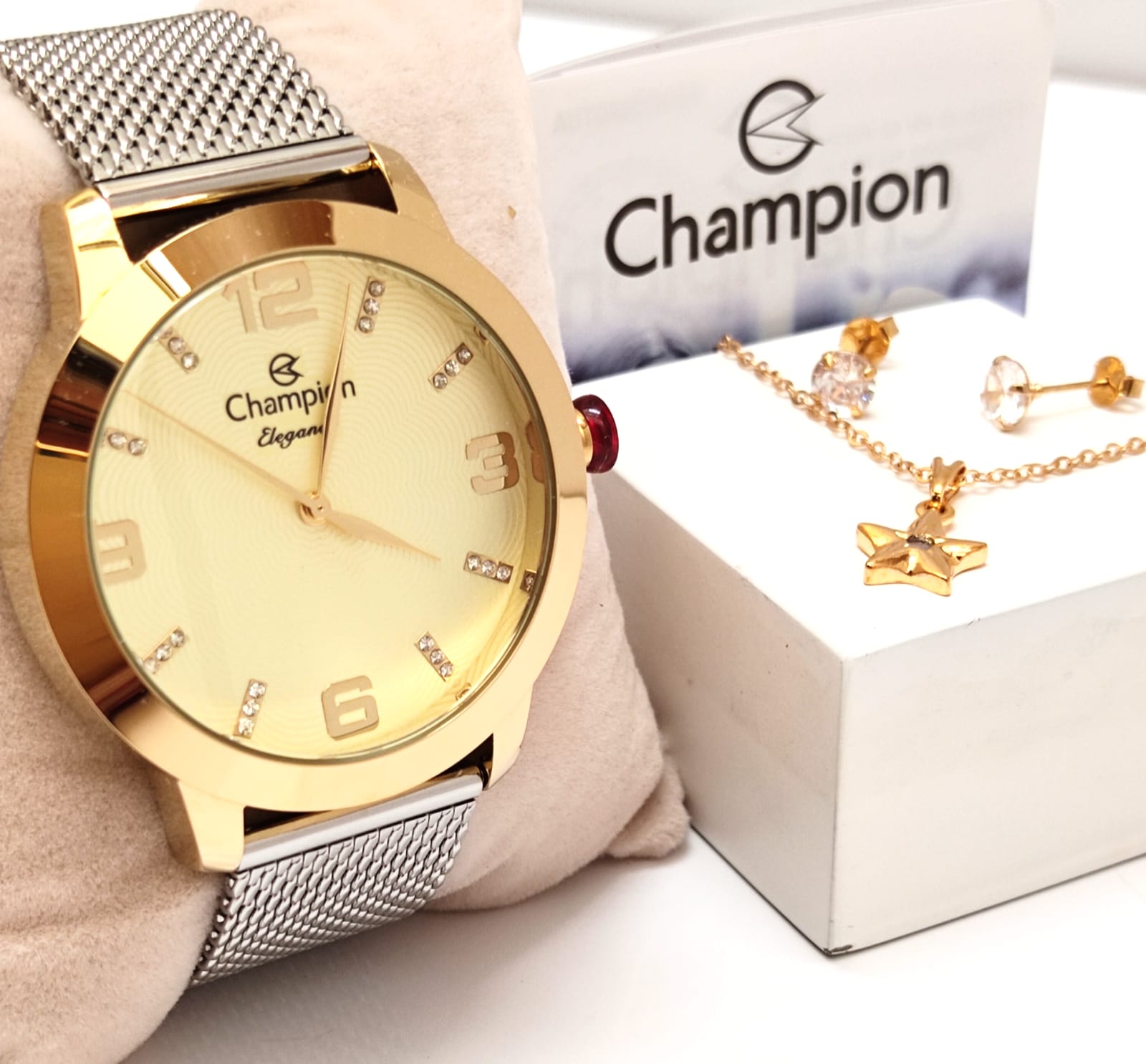 Kit Relógio Champion Feminino CN24422O