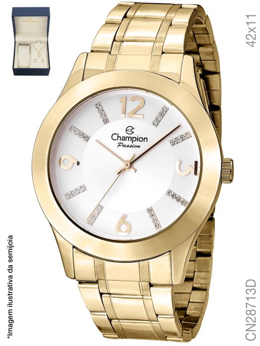 Relógio Champion Feminino Dourado CN28713D