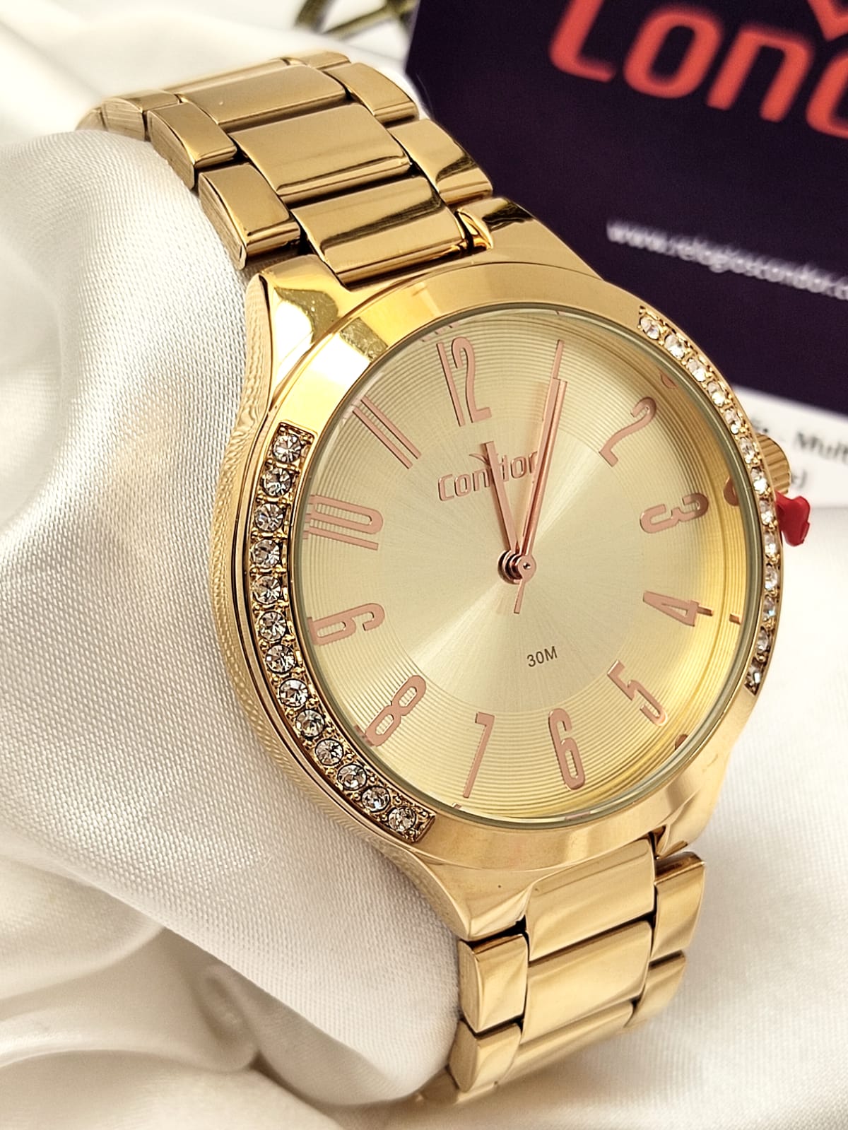 Relógio Condor Feminino Elegante Dourado - COPC21JBB/4D