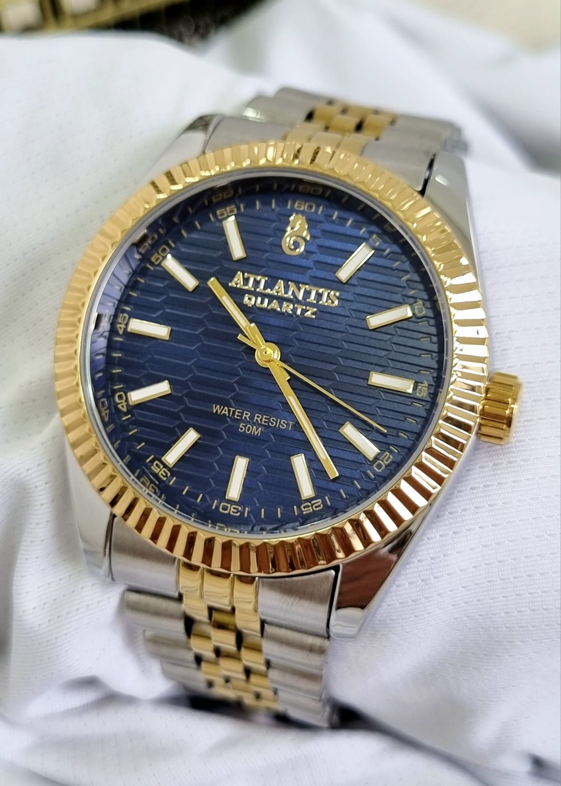 Relógio Feminino Atlantis Misto Fundo Azul A8022MFA