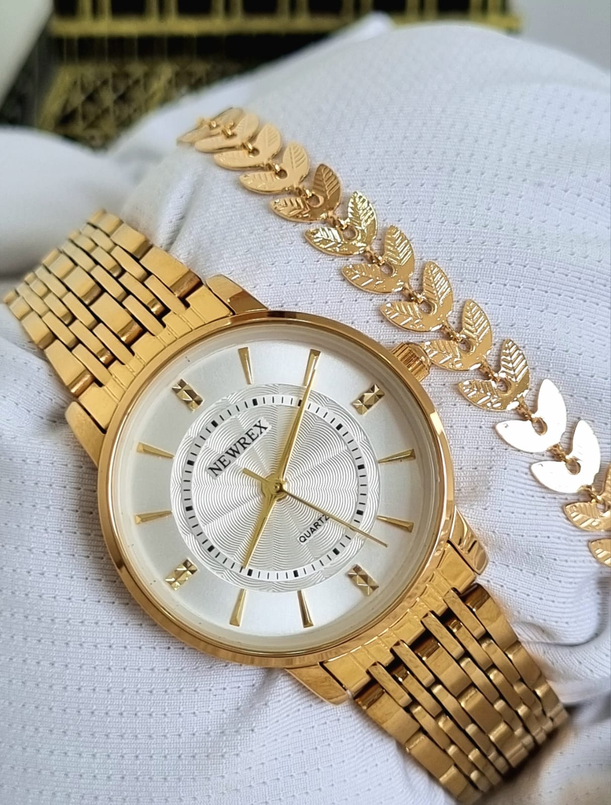 Relógio Feminino Dourado Newrex W1665l