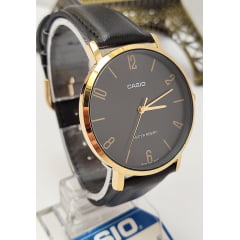 Relógio Masculino Couro Dourado Casio MTP-VT01GL-1B2UDFDI