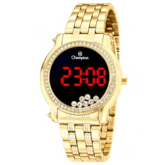 Relógio Champion Digital Dourado com Pedraria CH48055H