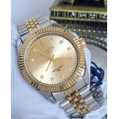 Relógio Feminino Atlantis Gold Misto Dourado Fundo Dourado