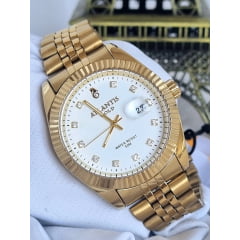 Relógio Feminino Atlantis Gold Misto Fundo Branco Liso 