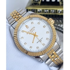 Relógio Feminino Atlantis Misto Fundo Branco Liso Relógio Feminino Atlantis Misto Fundo Branco Liso