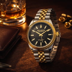 Relógio Feminino Atlantis Misto Fundo Preto