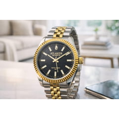 Relógio Feminino Atlantis Misto Fundo Preto