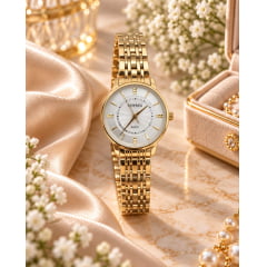 Relógio Feminino Dourado Newrex W1665l Relógio Feminino Dourado Newrex W1665l