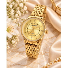 Relógio Feminino Dourado Newrex W1665lC Relógio Feminino Dourado Newrex W1665lC
