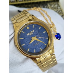 Relógio Banhado a Ouro Atlantis Gold G34901 Azul - Cópia (1)