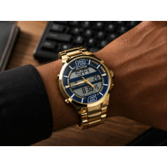 Relógio Masculino Atlantis Dourado A8036A