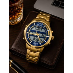 Relógio Masculino Atlantis Dourado A8036A