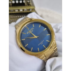 Relógio Masculino Atlantis Dourado G3247 Azul