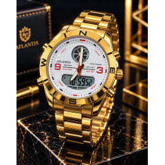 Relógio Atlantis Anadigi Dourado A8066DDB