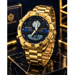 Relógio Atlantis Anadigi Dourado A8066DDP