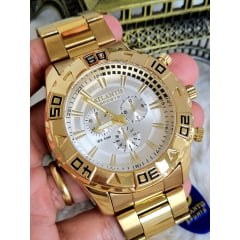 Relógio Atlantis Dourado Caixa Grande G3243