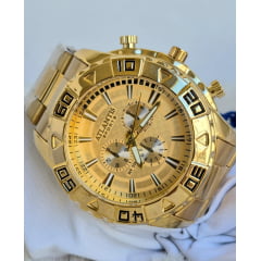 Relógio Atlantis Dourado Caixa Grande G3243D