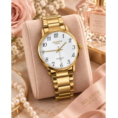 Relógio Atlantis Dourado Feminino G2004 Relógio Atlantis Dourado Feminino G2004