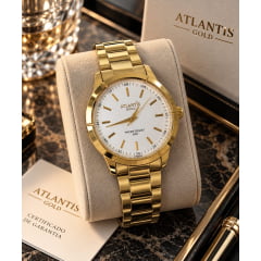 Relógio Atlantis Dourado Feminino G33941 Relógio Atlantis Dourado Feminino G33941