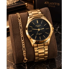 Relógio Atlantis Dourado Feminino w3071ku2 Relógio Atlantis Dourado Feminino w3071ku2
