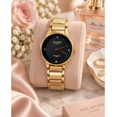 Relógio Atlantis Dourado G3074 Relógio Atlantis Dourado G3074