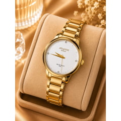 Relógio Atlantis Dourado G3074B Relógio Atlantis Dourado G3074B