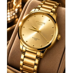 Relógio Atlantis Dourado G3074DB Relógio Atlantis Dourado G3074DB