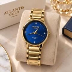 Relógio Atlantis Dourado G3074KU1 Relógio Atlantis Dourado G3074KU1
