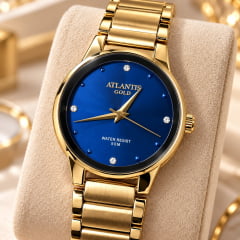 Relógio Atlantis Dourado G3074KU1 Relógio Atlantis Dourado G3074KU1