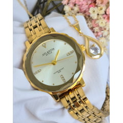 Relógio Atlantis Dourado G7010 Relógio Atlantis Dourado G7010