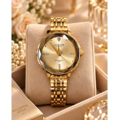 Relógio Atlantis Dourado G7010D Relógio Atlantis Dourado G7010D