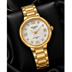 Relógio Atlantis Dourado G7014 Relógio Atlantis Dourado G7014