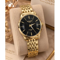 Relógio Atlantis Dourado G8082DPP Relógio Atlantis Dourado G8082DPP