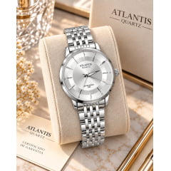 Relógio Atlantis Dourado G8082prata
