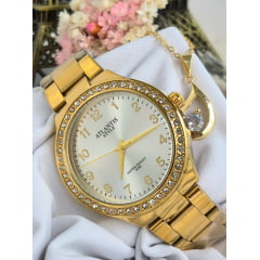 Relógio Atlantis Dourado G9009B