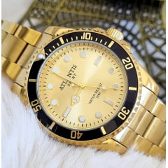 Relógio Atlantis Masculino A8062 Dourado Relógio Atlantis Masculino A8062 Dourado