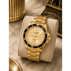 Relógio Atlantis Masculino A8062 Dourado