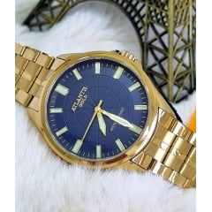 Relógio Atlantis Masculino Dourado A8049 Azul