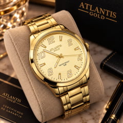 Relógio Atlantis Masculino Dourado A8063 Dourado Relógio Atlantis Masculino Dourado A8063 Dourado