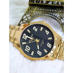 Relógio Atlantis Masculino Dourado A8063 Preo