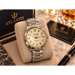 Relógio Atlantis Masculino Dourado A8063KU3 Relógio Atlantis Masculino Dourado A8063KU3