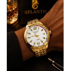 Relógio Atlantis Masculino Dourado G2000