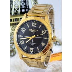 Relógio Atlantis Masculino G3506P Dourado 