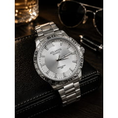 Relógio Atlantis Masculino Prata A8094B