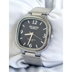 Relógio Atlantis Prata Feminino B8057P Preto