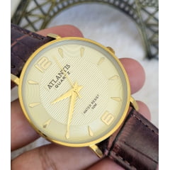 Relógio Atlantis Pulseira em couro A8038