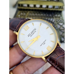 Relógio Atlantis Pulseira em couro A8038B