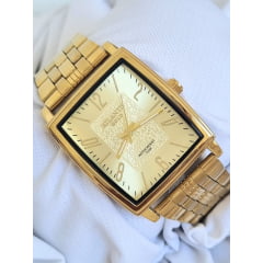 Relógio Atlantis Quadrado G3466 Fundo Dourado Relógio Atlantis Quadrado G3466 Fundo Dourado