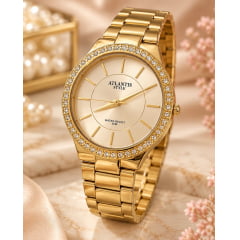 Relógio Banhado a Ouro Atlantis B9009